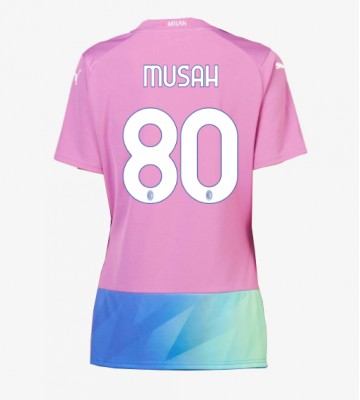 AC Milan Yunus Musah #80 Tercera Equipación Mujer 2023-24 Manga Corta